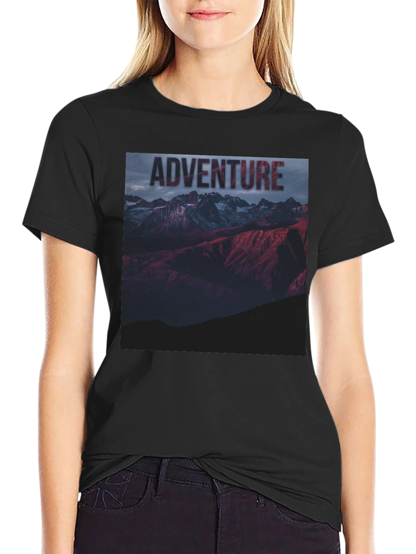 Adventure Mountain Graphic Tee - Black Unisex T-Shirt