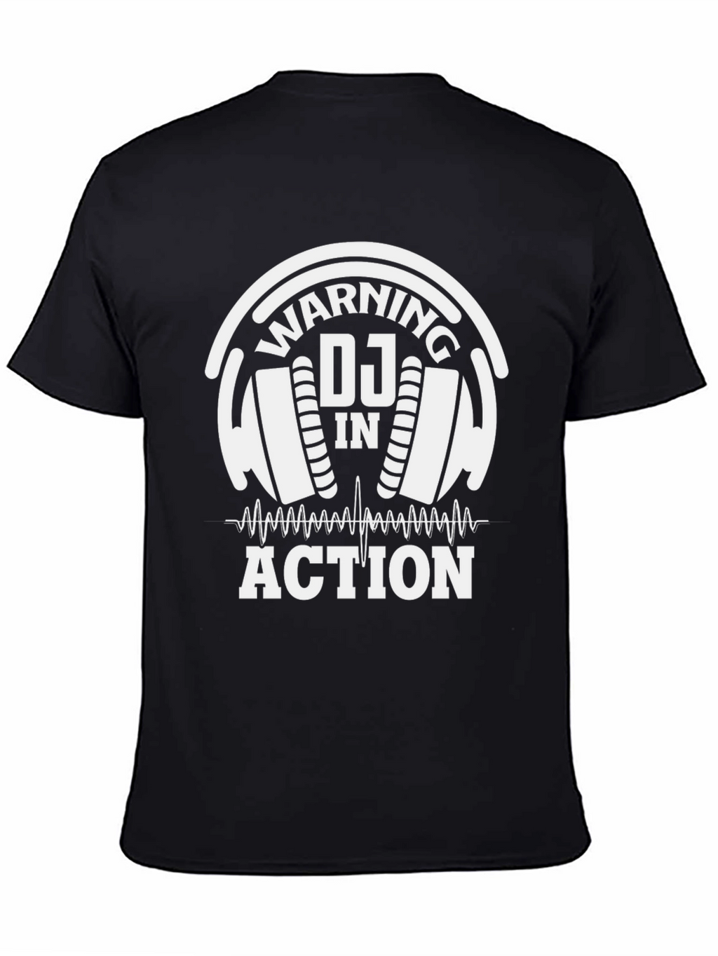 Warning DJ In Action T-Shirt Black