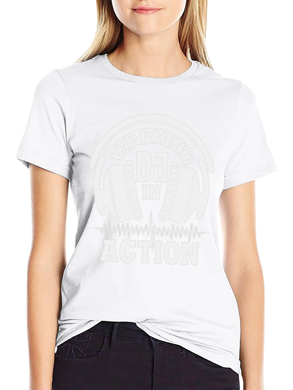Warning DJ In Action T-Shirt Black