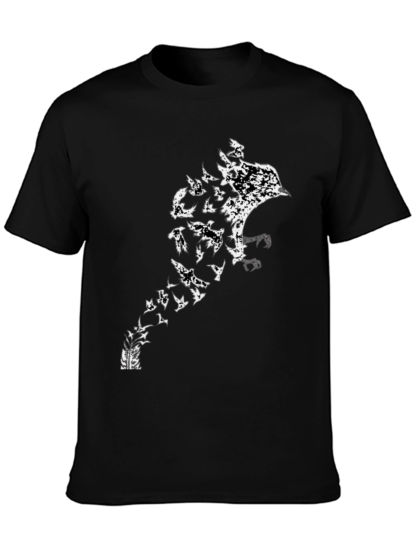 Raven to Birds Black Graphic T-Shirt