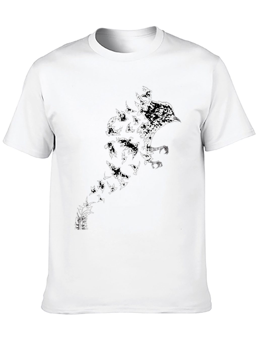 Raven to Birds Black Graphic T-Shirt