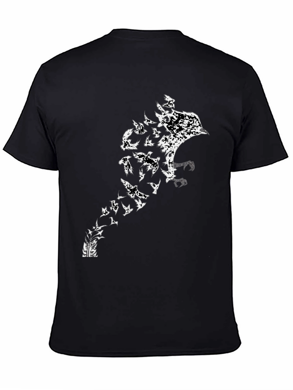 Raven to Birds Black Graphic T-Shirt