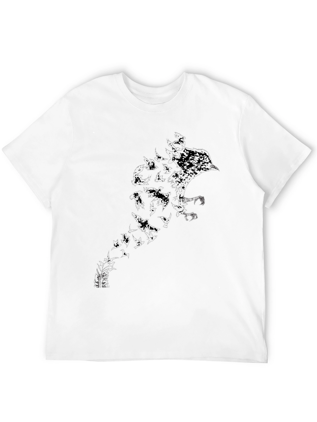 Raven to Birds Black Graphic T-Shirt