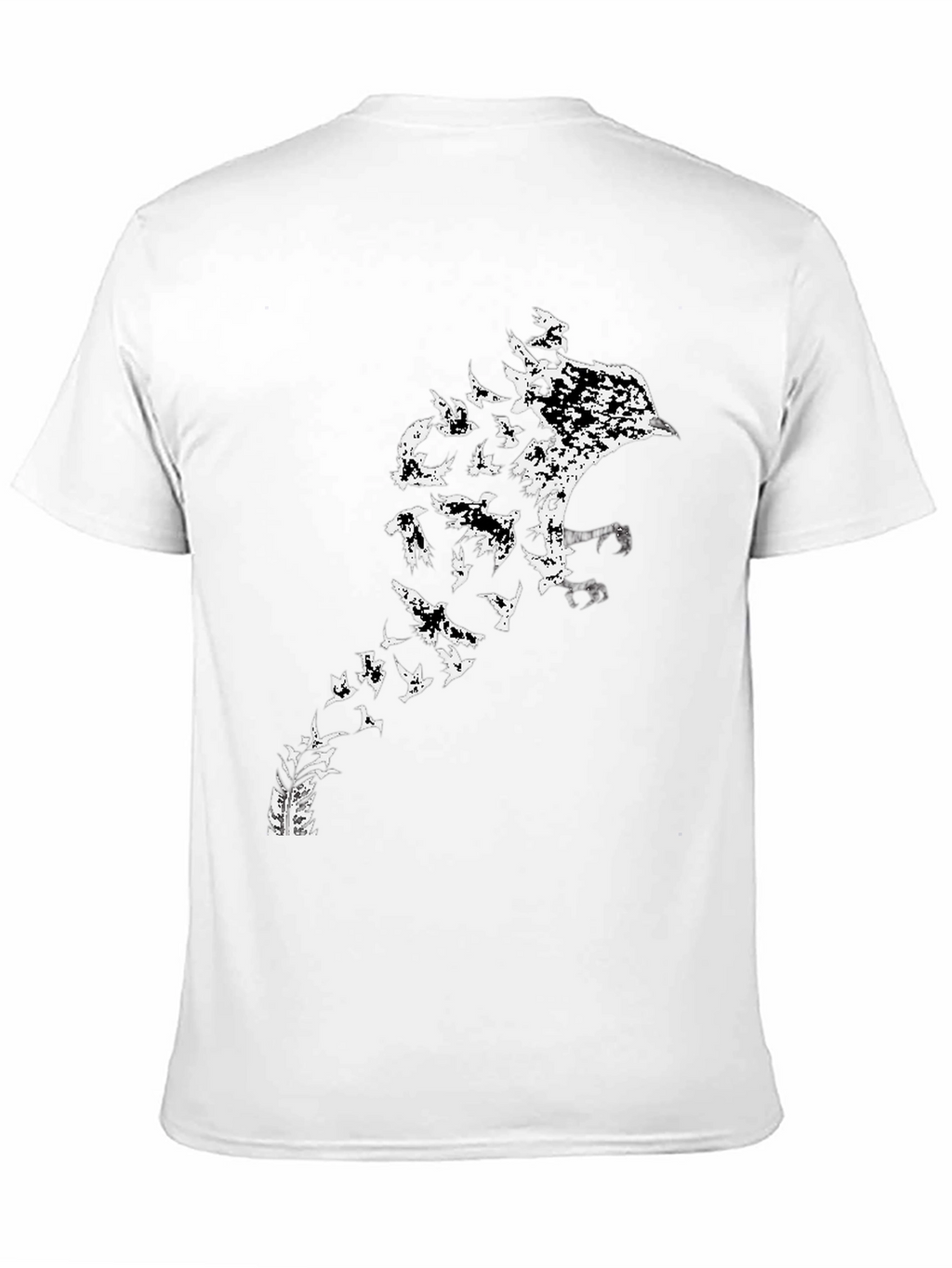 Raven to Birds Black Graphic T-Shirt