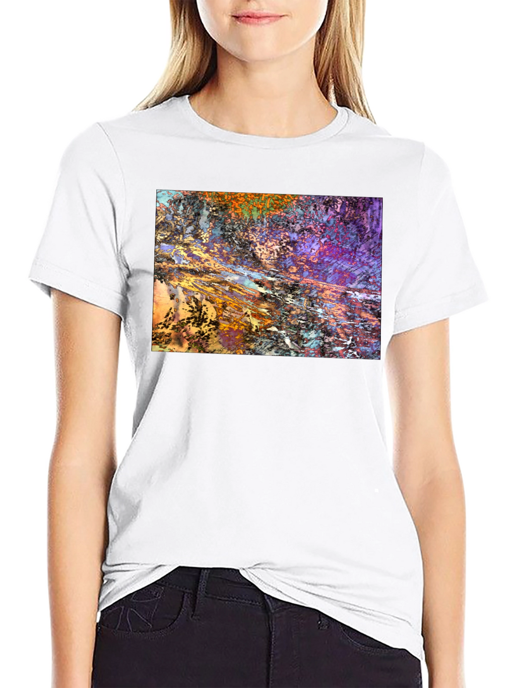 Abstract Art Print Black T-Shirt