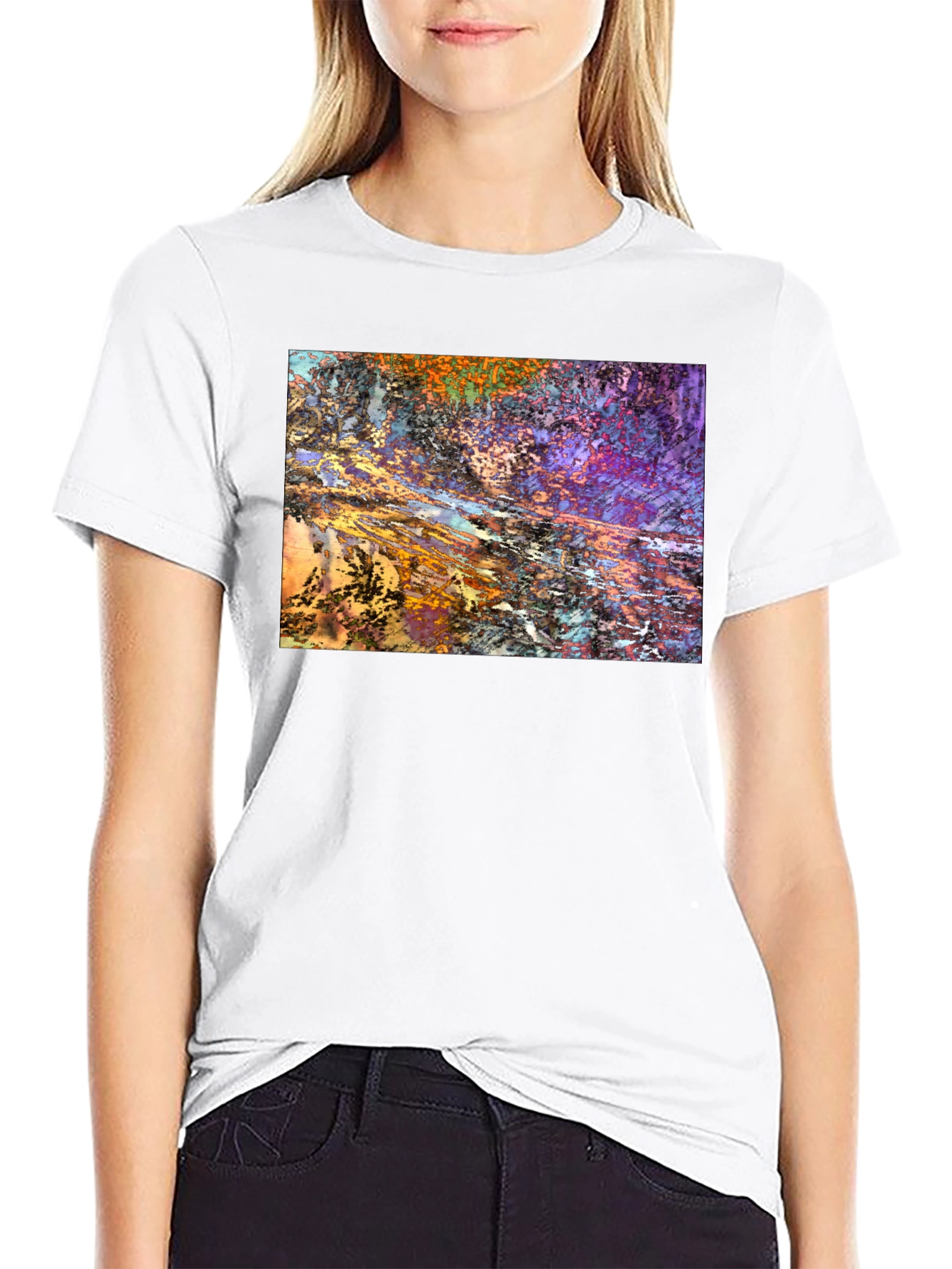 Abstract Art Print Black T-Shirt