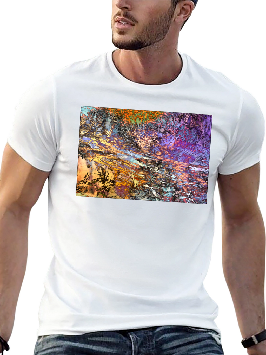 Abstract Art Print Black T-Shirt