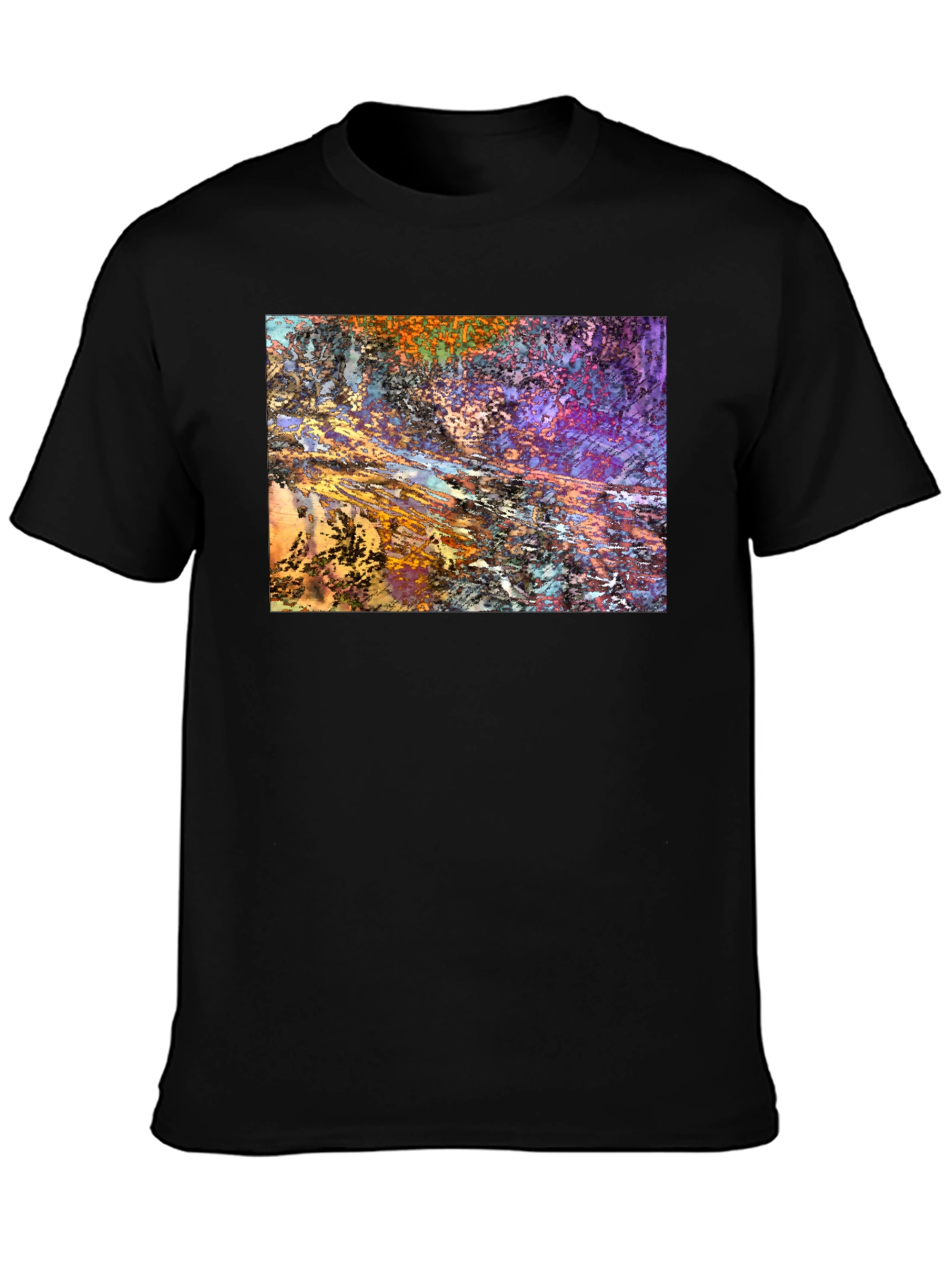 Abstract Art Print Black T-Shirt