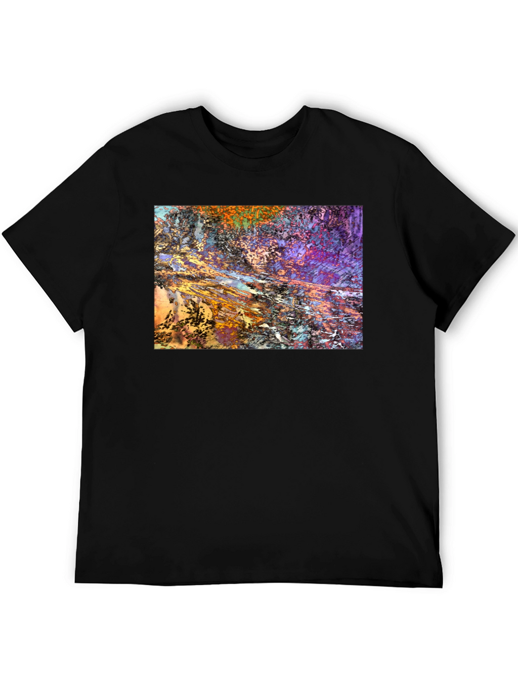 Abstract Art Print Black T-Shirt