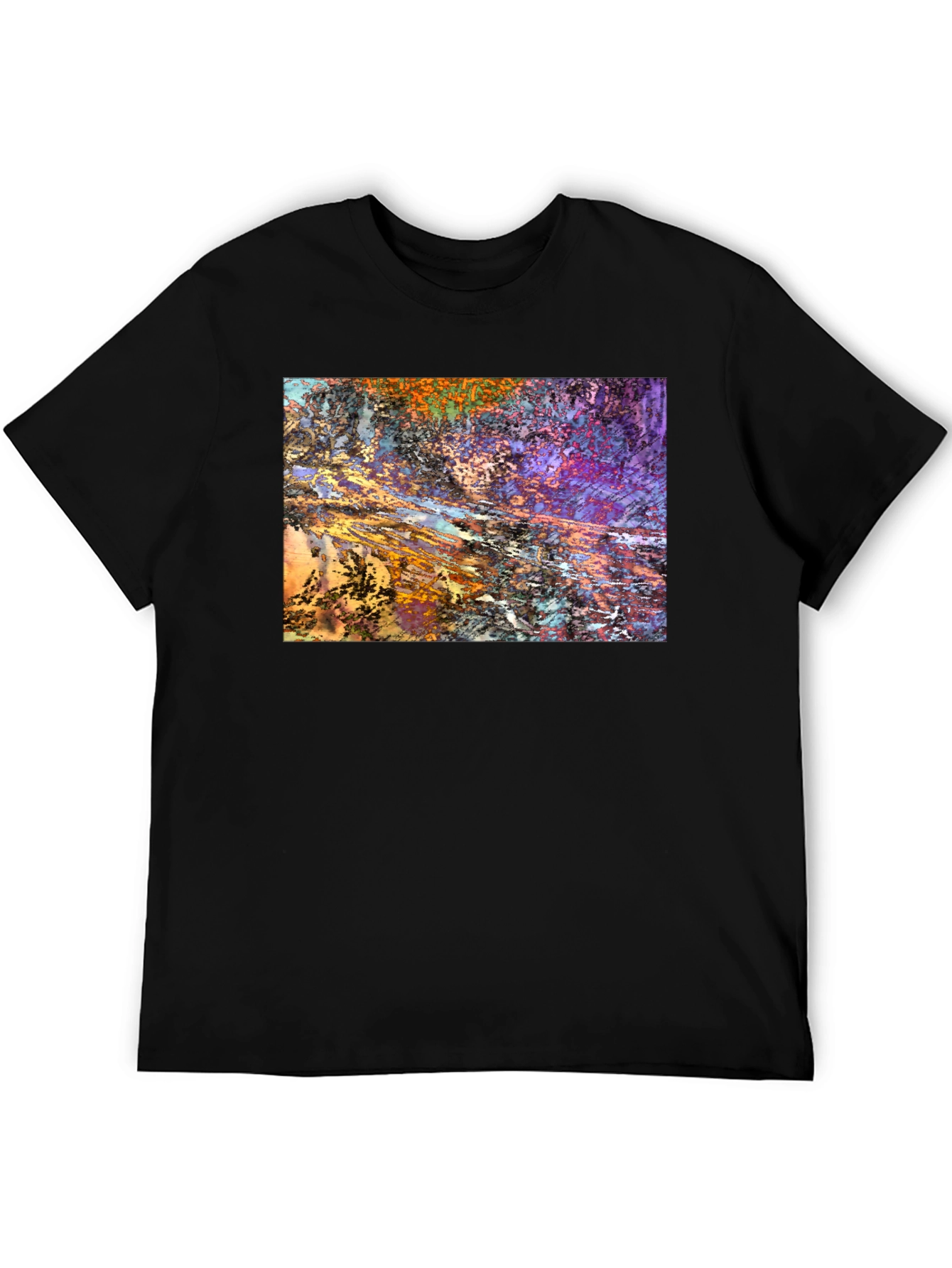 Abstract Art Print Black T-Shirt