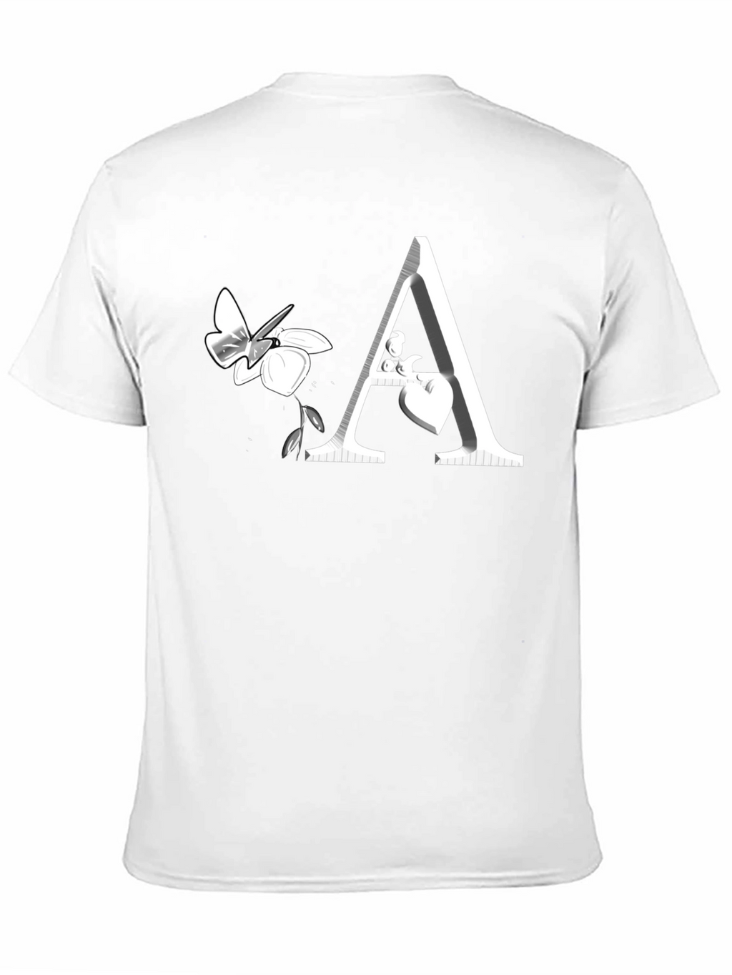 Butterfly Letter A Black Graphic Tee