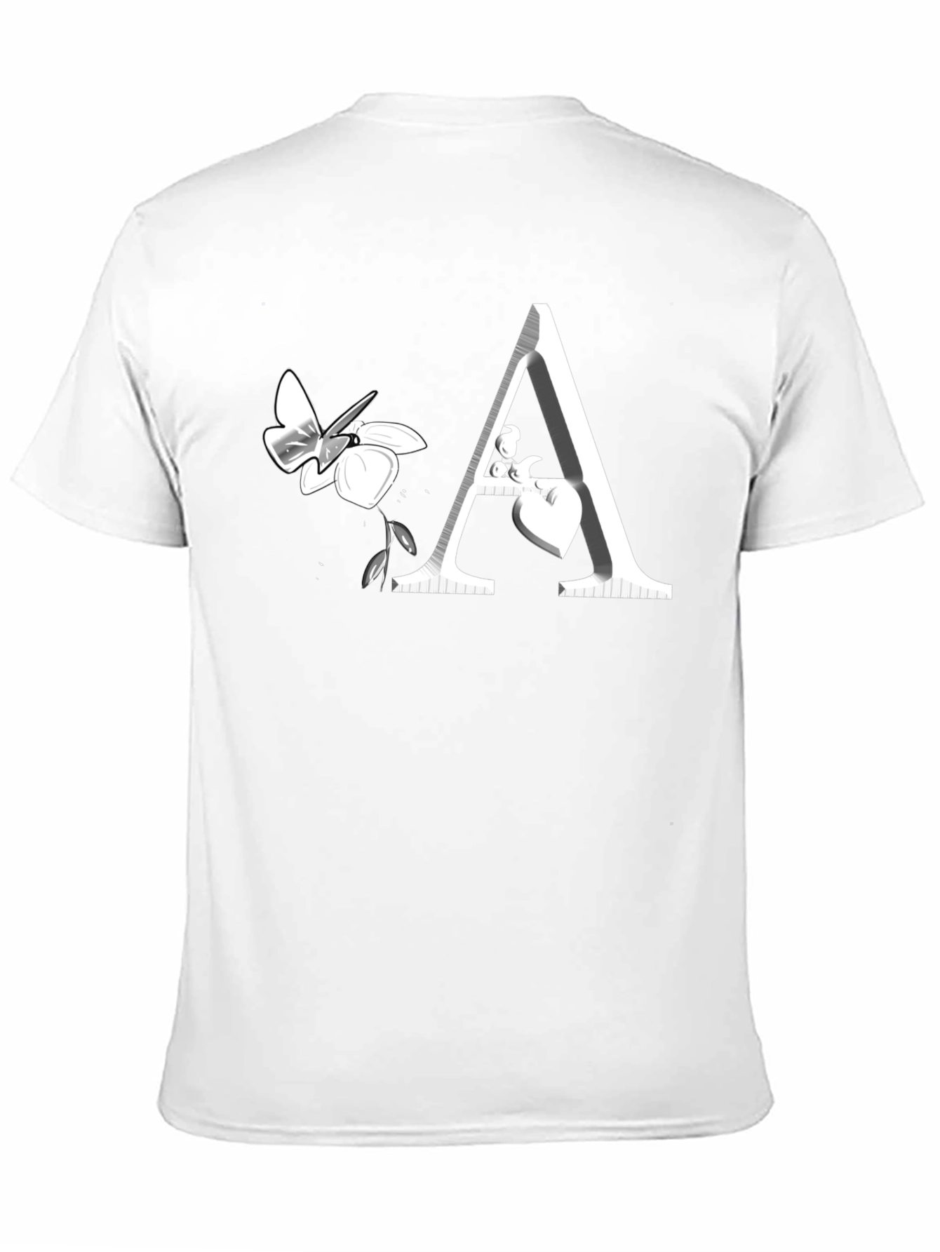 Butterfly Letter A Black Graphic Tee