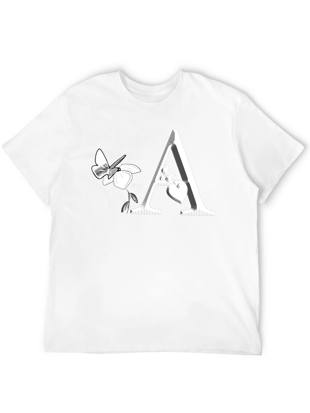 Butterfly Letter A Black Graphic Tee