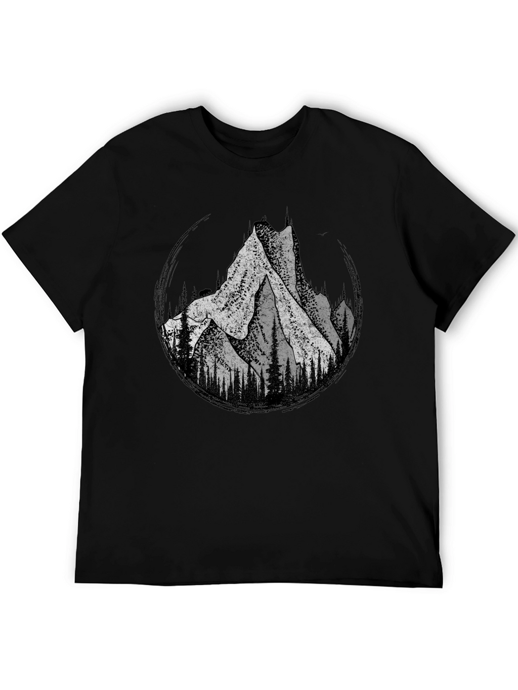 Mountain Graphic Tee - Black Cotton Blend