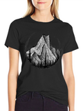 Mountain Graphic Tee - Black Cotton Blend