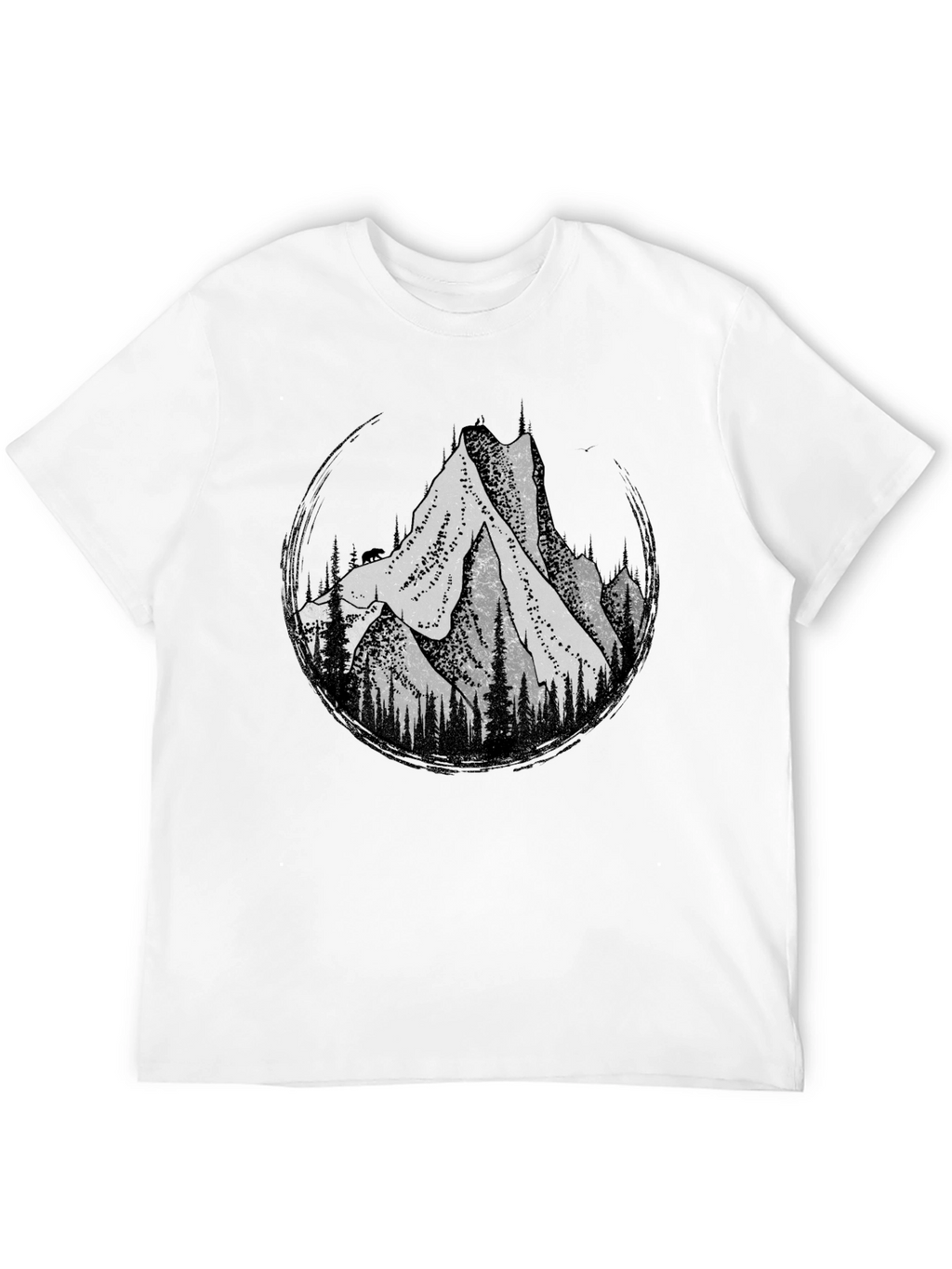 Mountain Graphic Tee - Black Cotton Blend