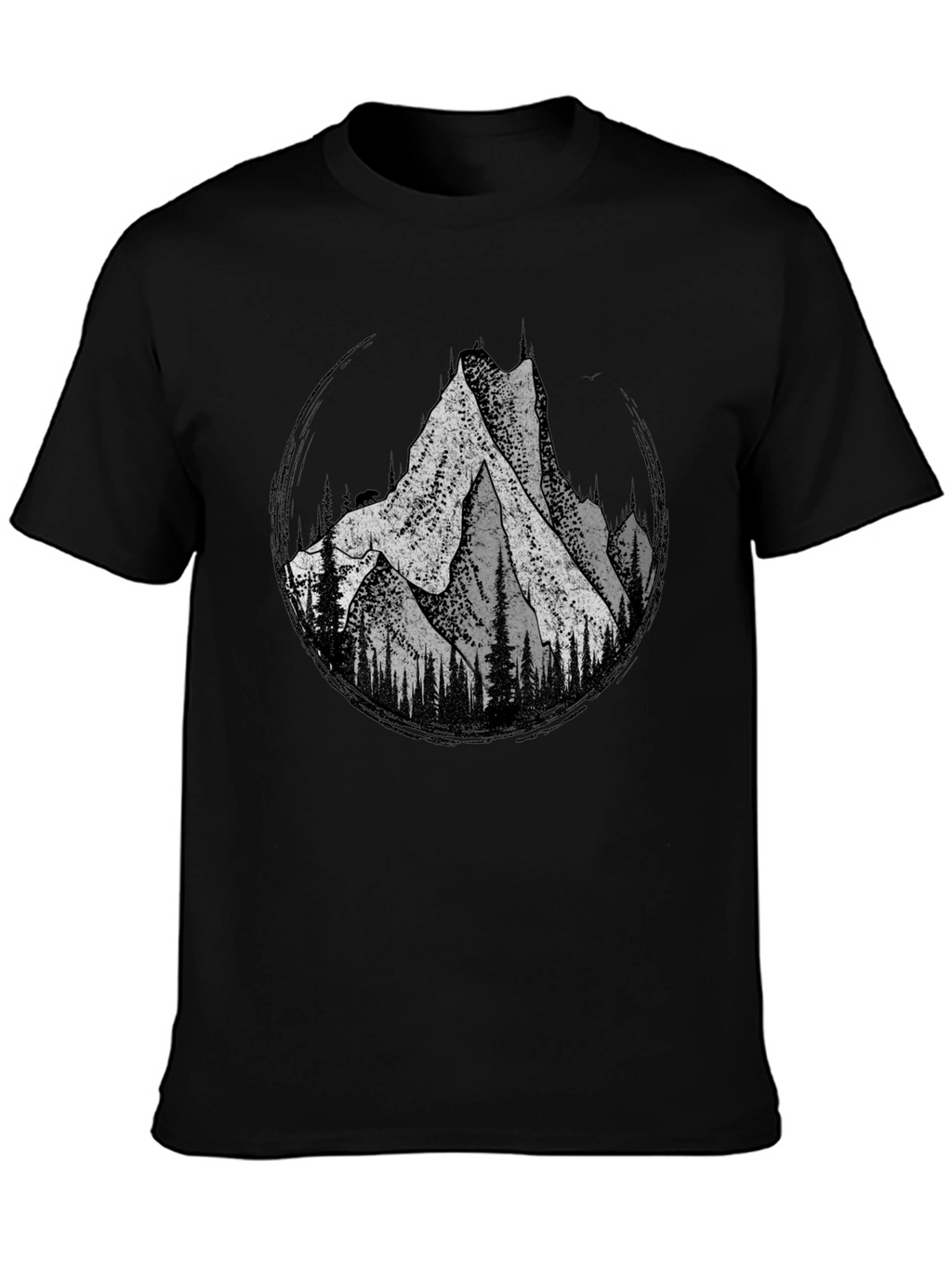 Mountain Graphic Tee - Black Cotton Blend