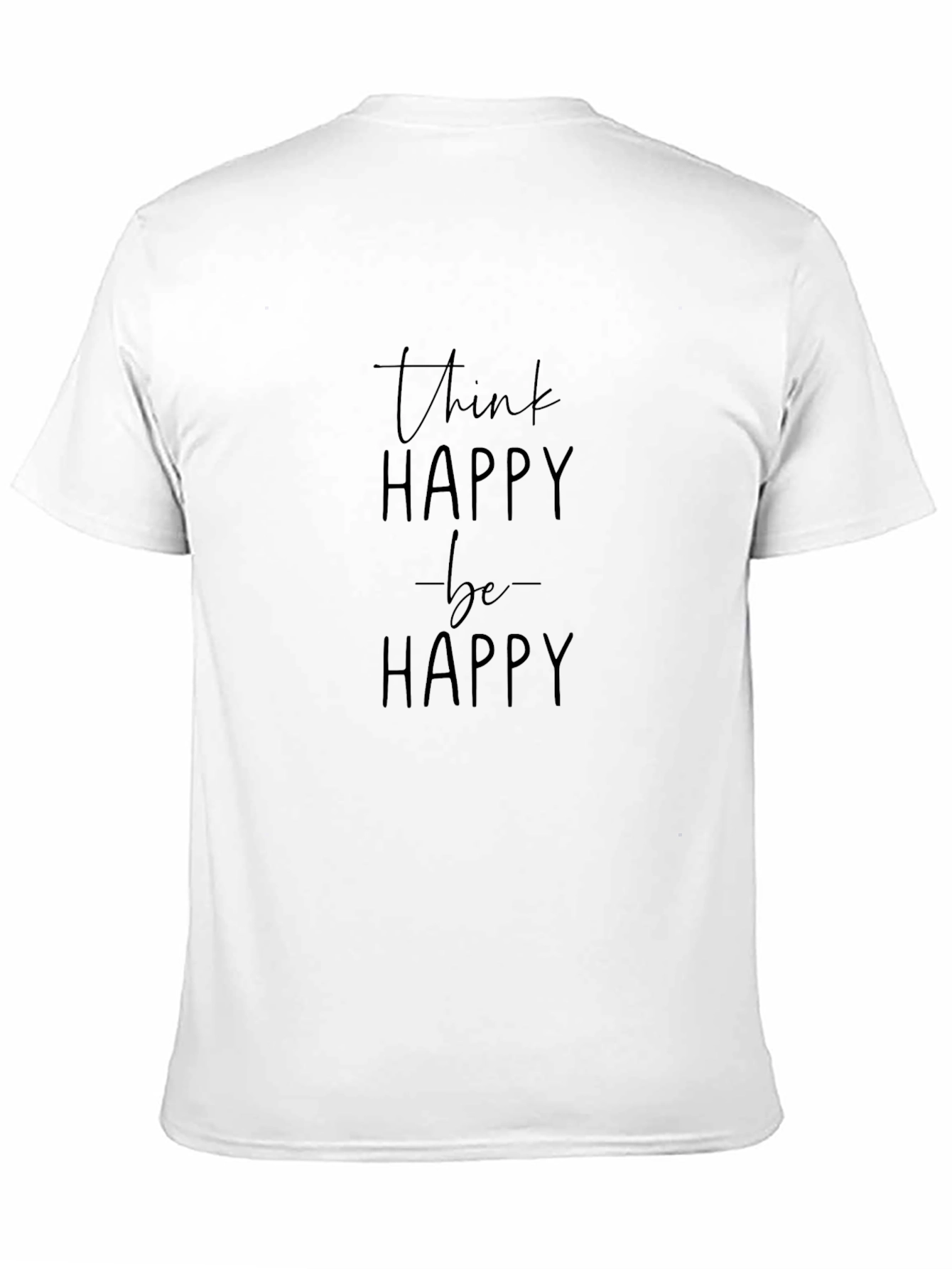 Think Happy Be Happy Black Graphic Tee