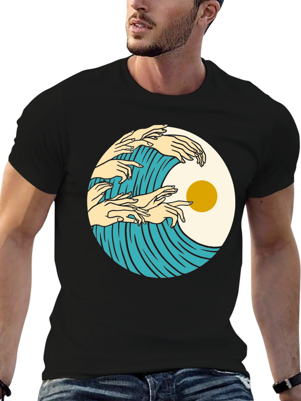 Ocean Wave Hands Graphic Tee