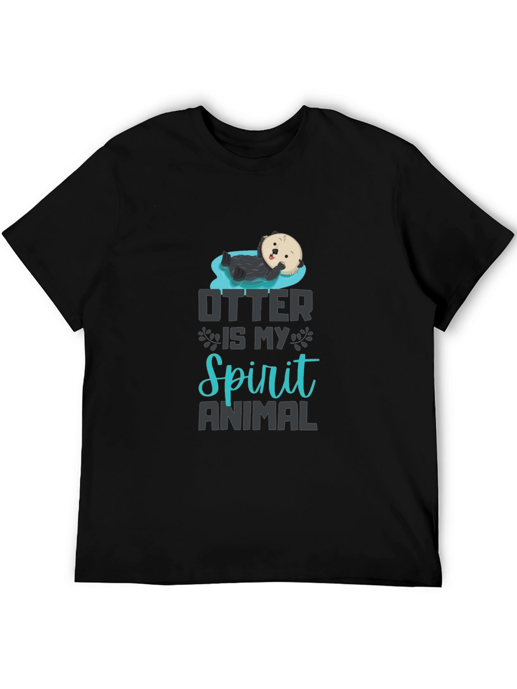 Otter Spirit Animal Graphic T-Shirt - Black