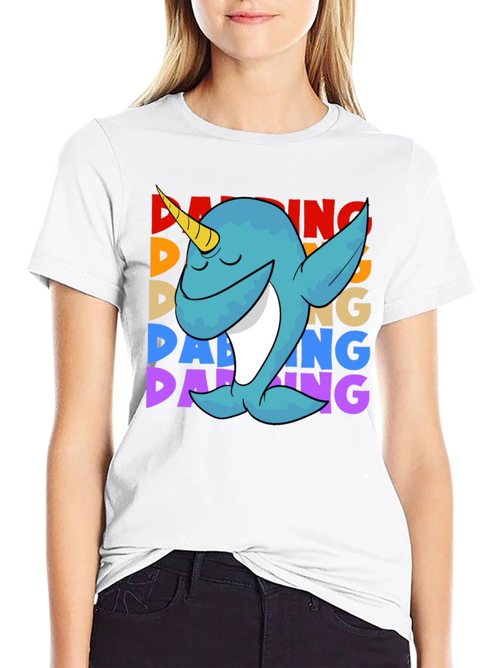 Dabbing Narwhal T-Shirt - Cute & Funny Design