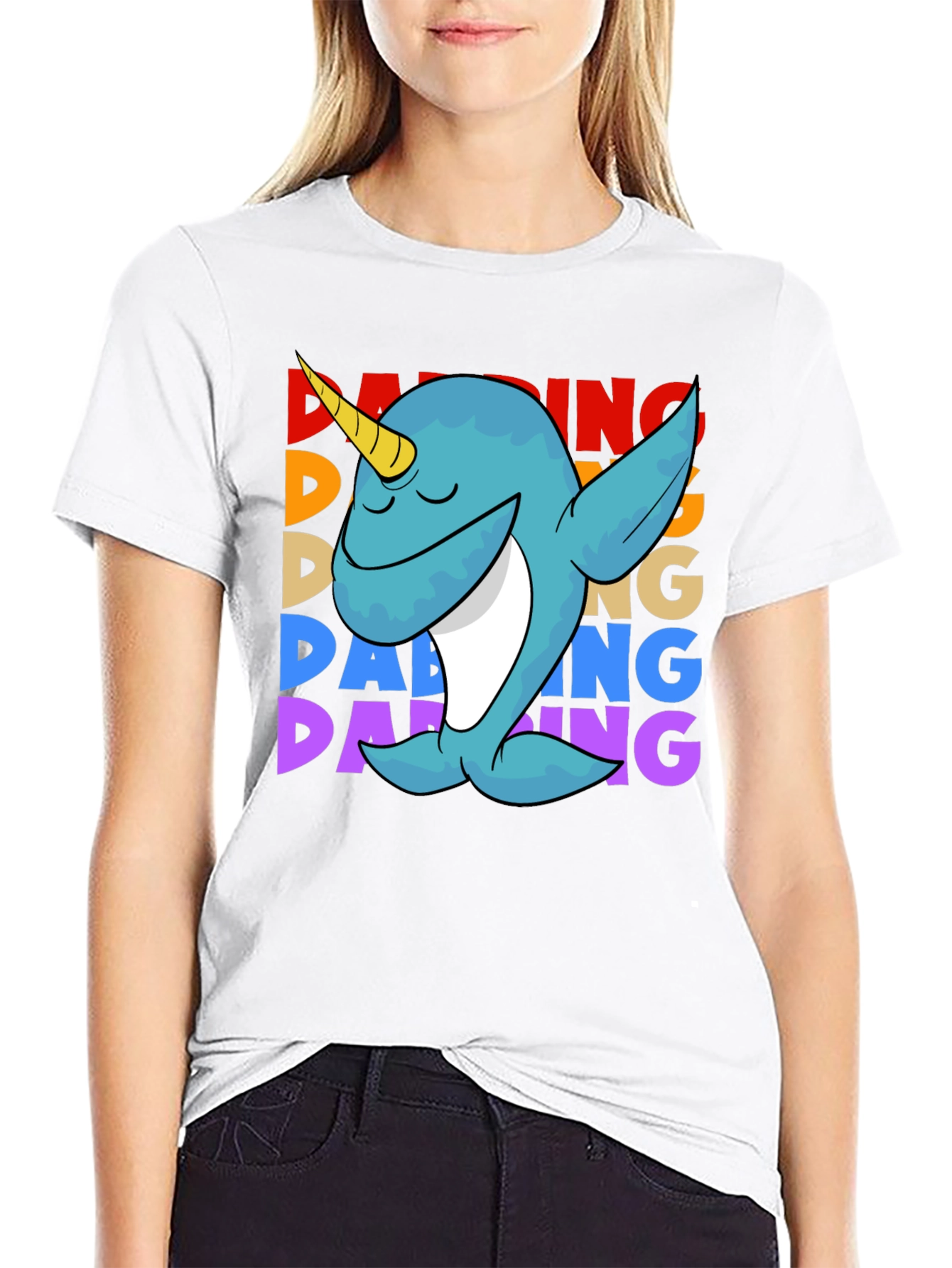 Dabbing Narwhal T-Shirt - Cute & Funny Design