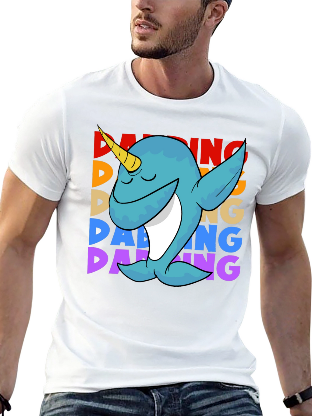 Dabbing Narwhal T-Shirt - Cute & Funny Design