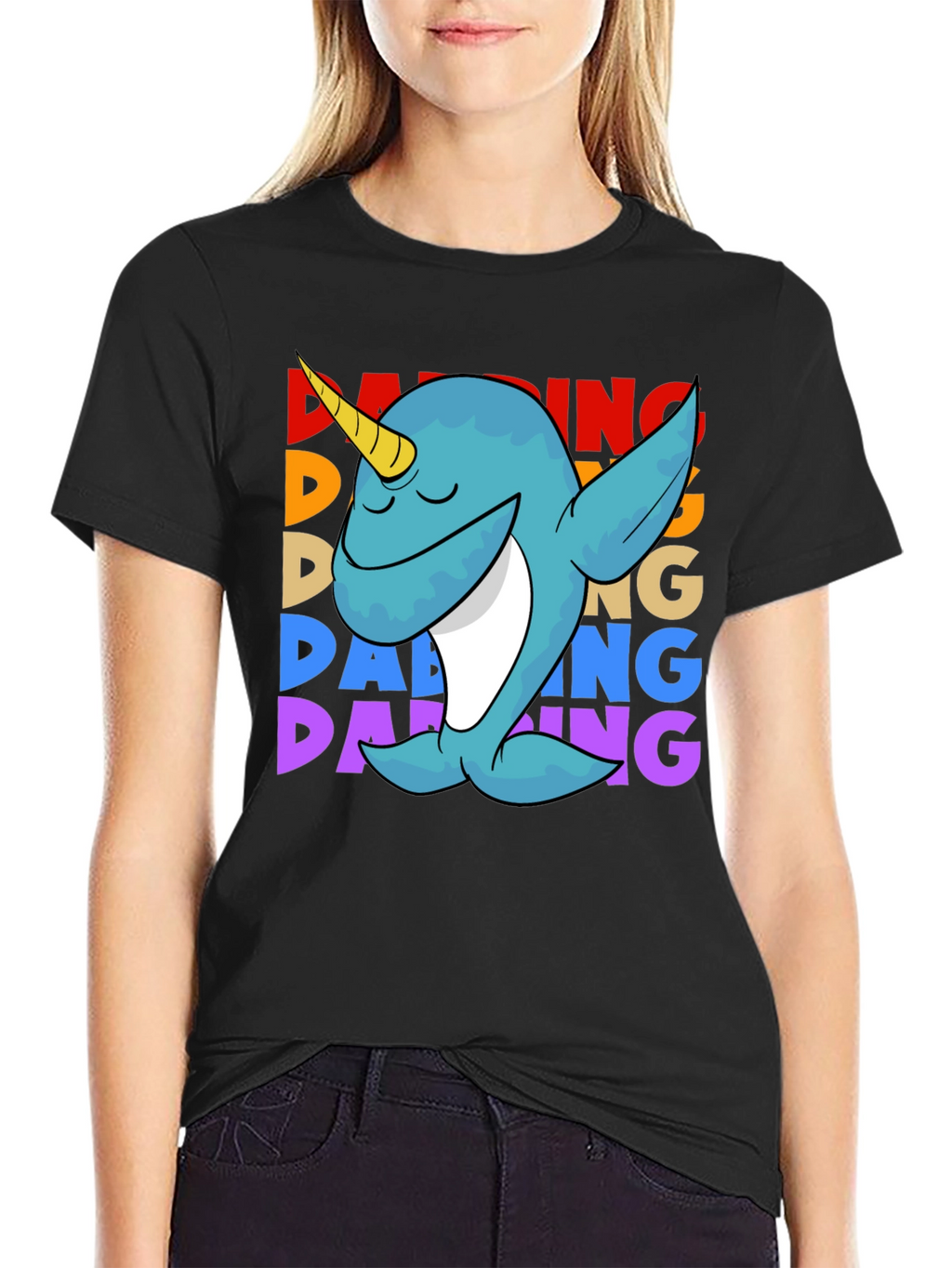 Dabbing Narwhal T-Shirt - Cute & Funny Design