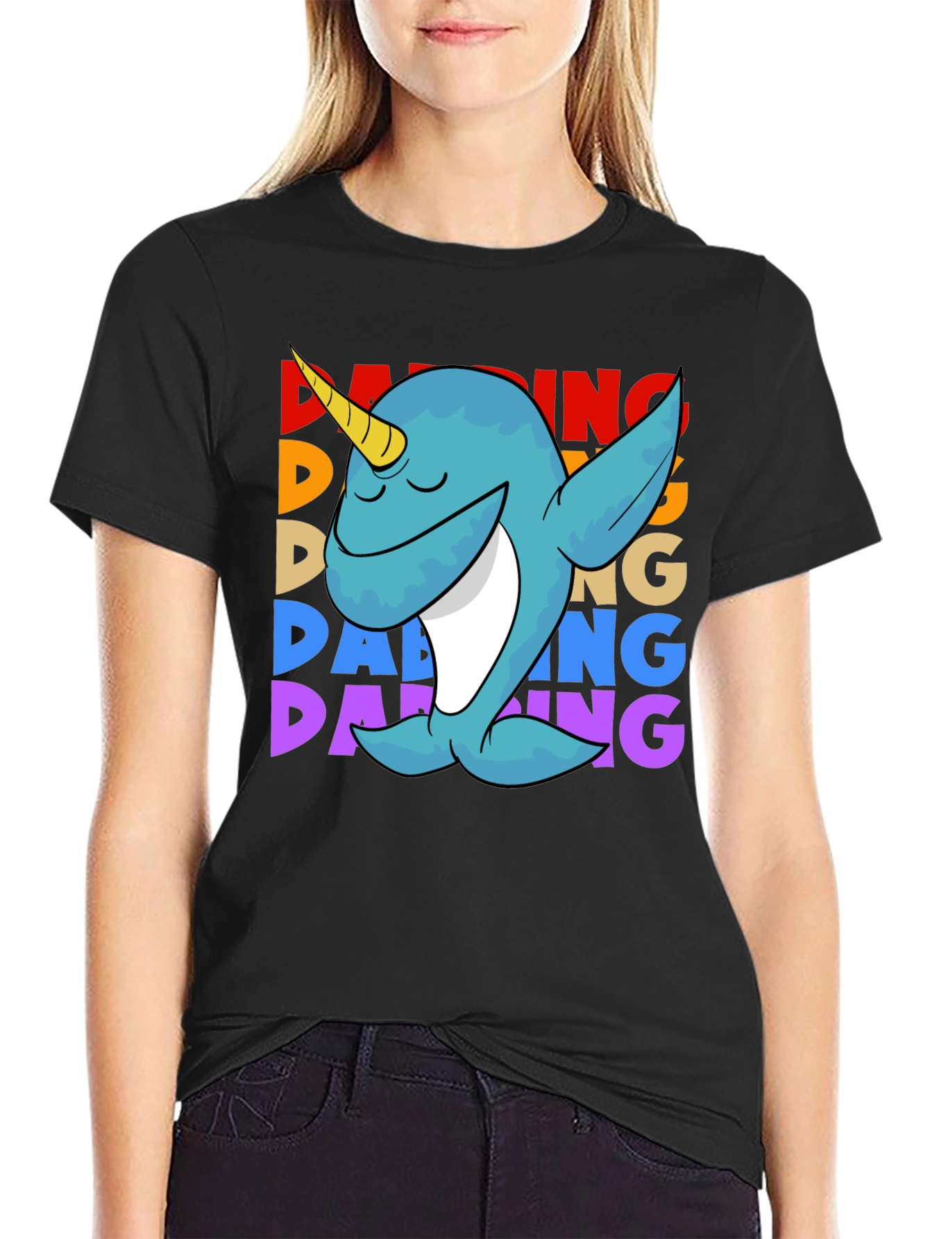 Dabbing Narwhal T-Shirt - Cute & Funny Design