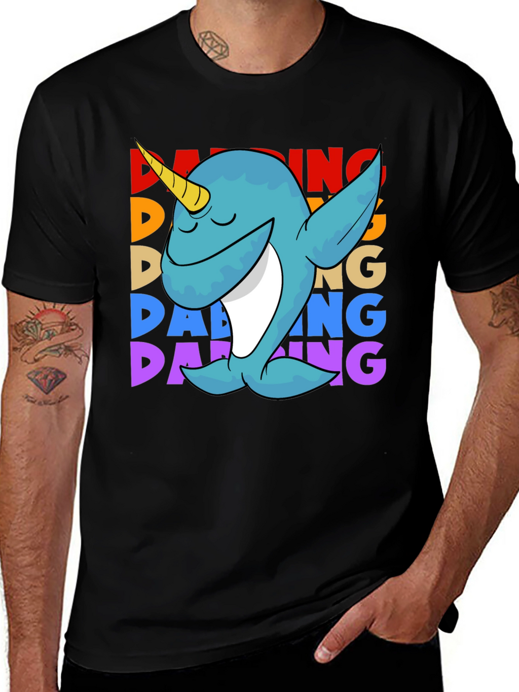 Dabbing Narwhal T-Shirt - Cute & Funny Design