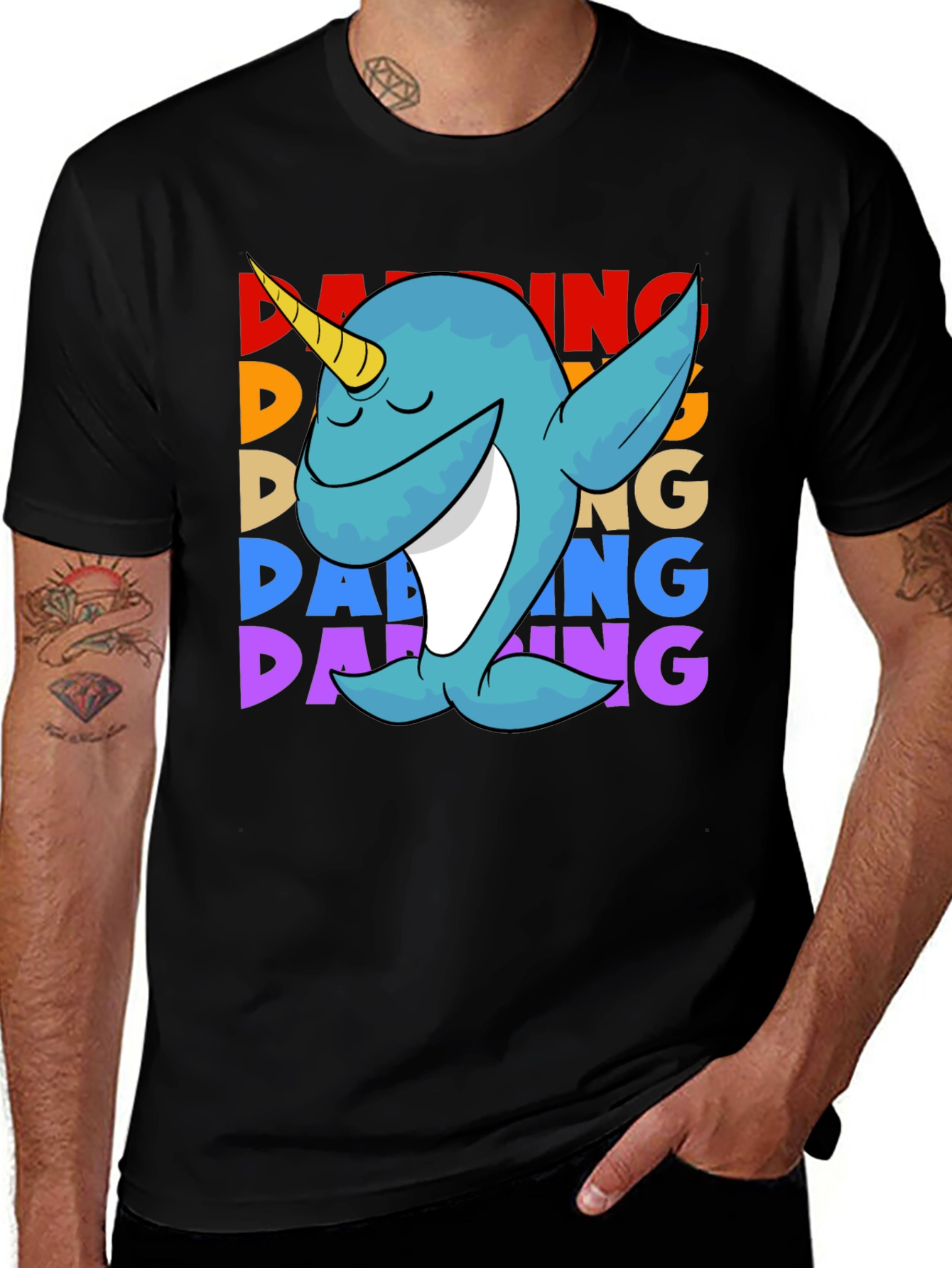 Dabbing Narwhal T-Shirt - Cute & Funny Design