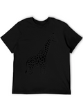 Giraffe Silhouette Black T-Shirt