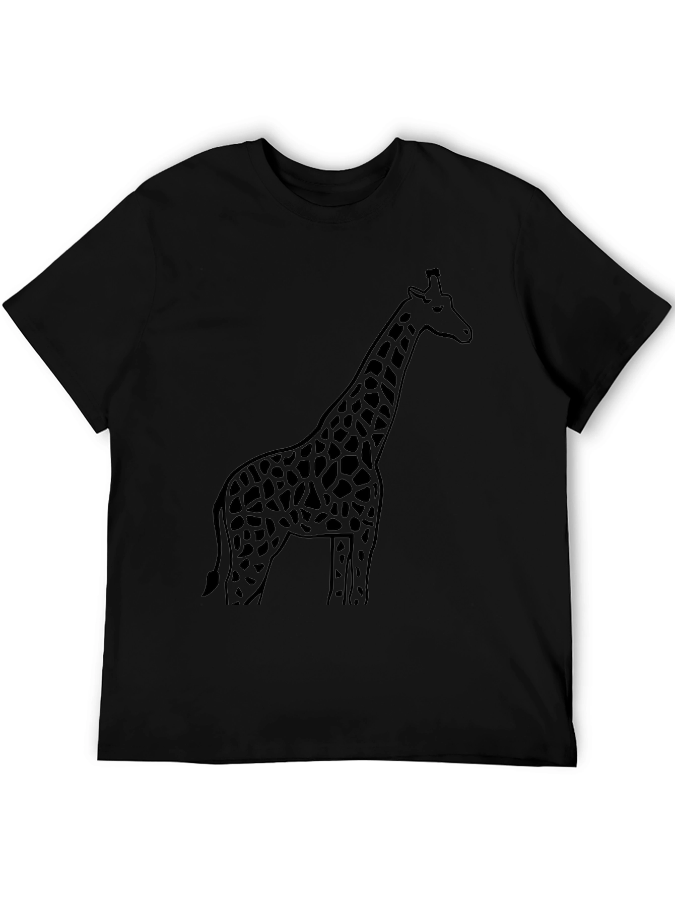 Giraffe Silhouette Black T-Shirt