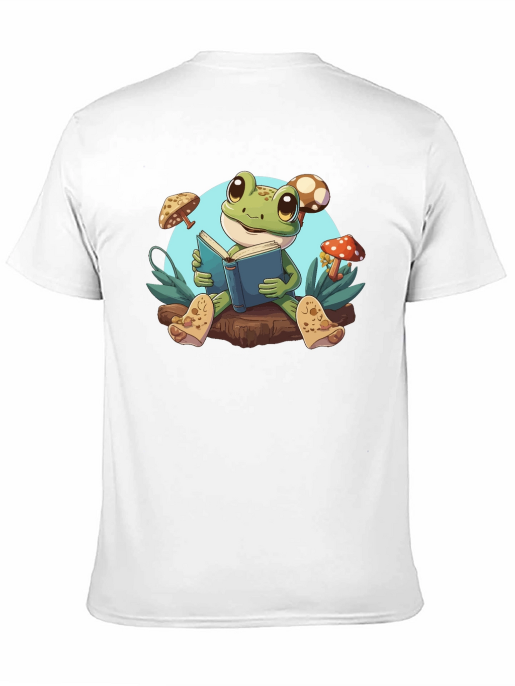 Frog Reading Book T-Shirt - Cute Amphibian Tee
