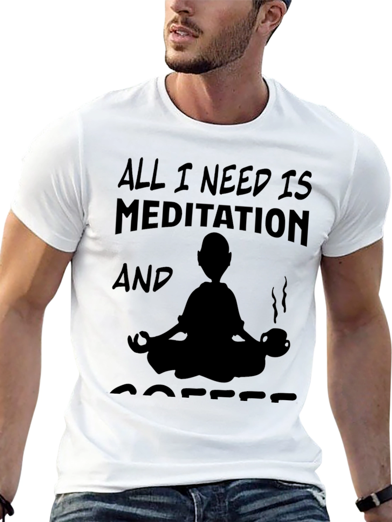 Meditation & Coffee Graphic T-Shirt