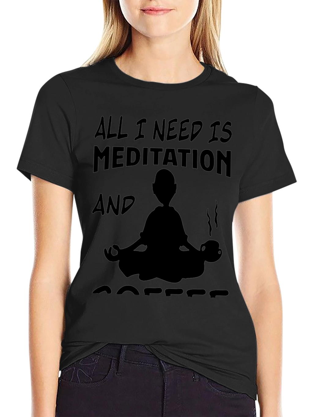 Meditation & Coffee Graphic T-Shirt