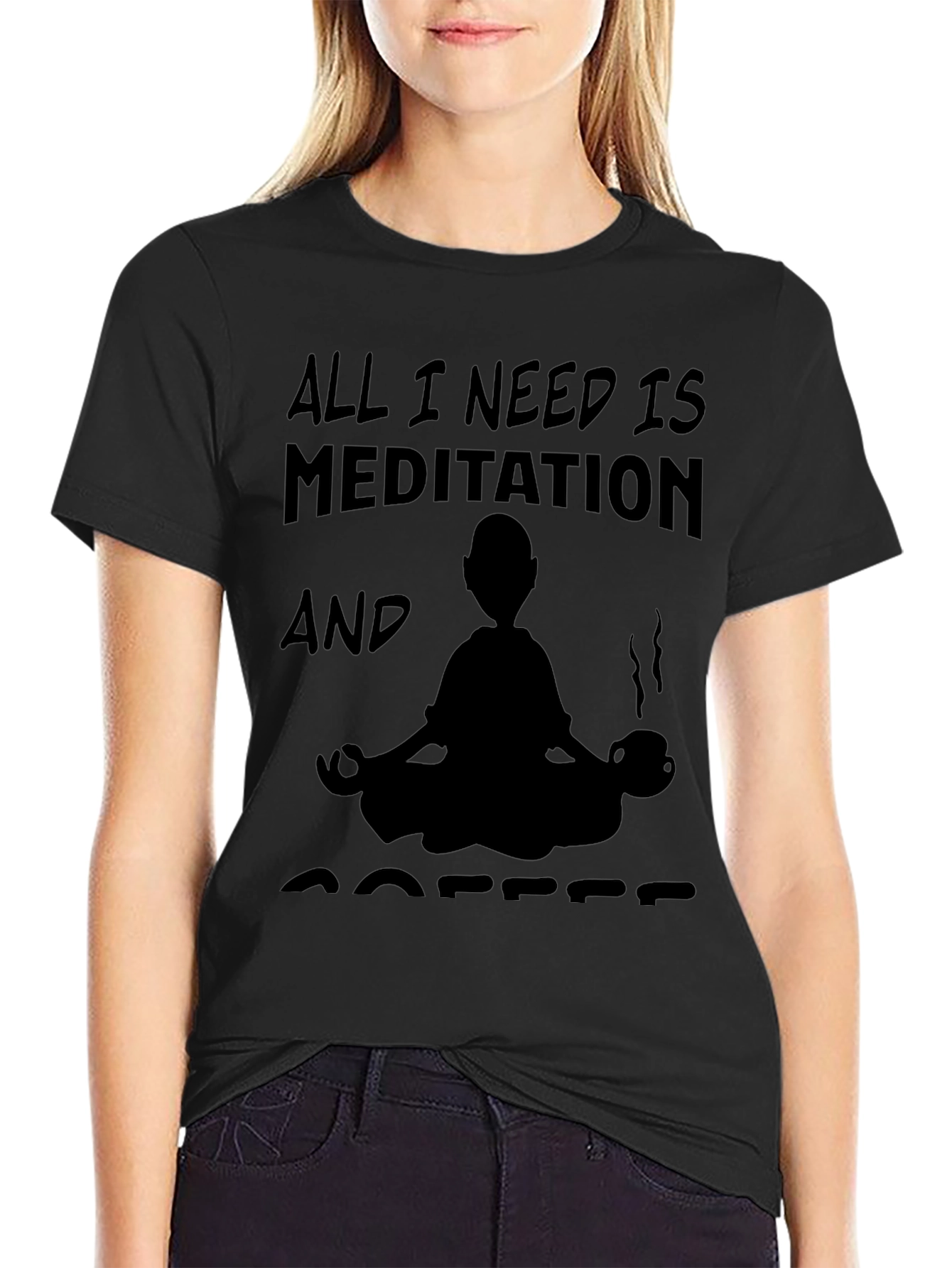 Meditation & Coffee Graphic T-Shirt