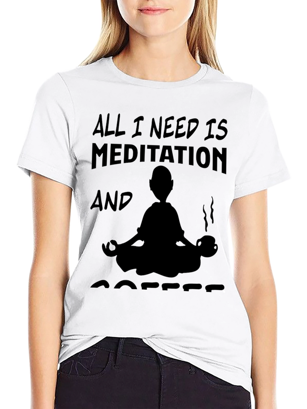 Meditation & Coffee Graphic T-Shirt