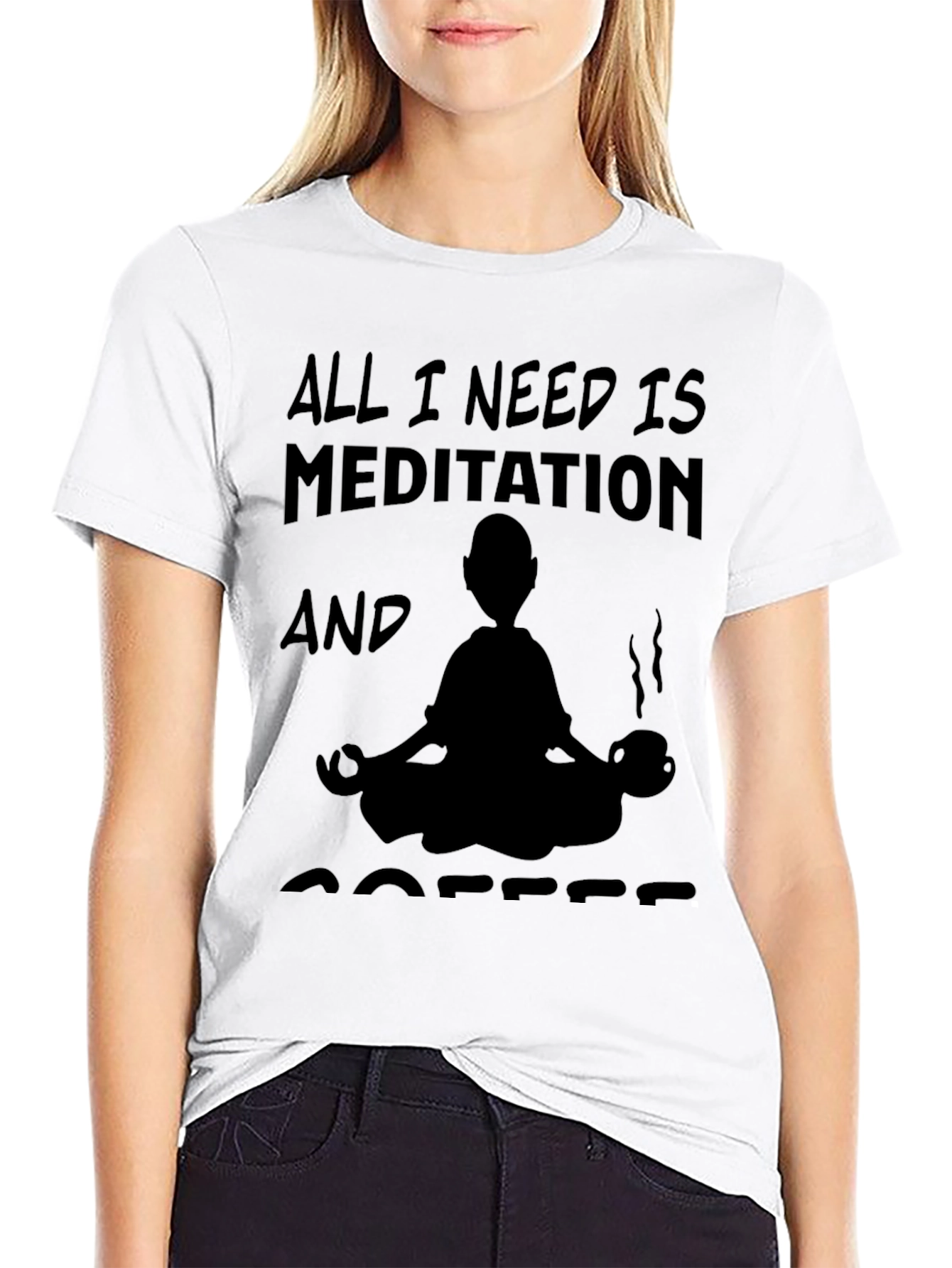 Meditation & Coffee Graphic T-Shirt