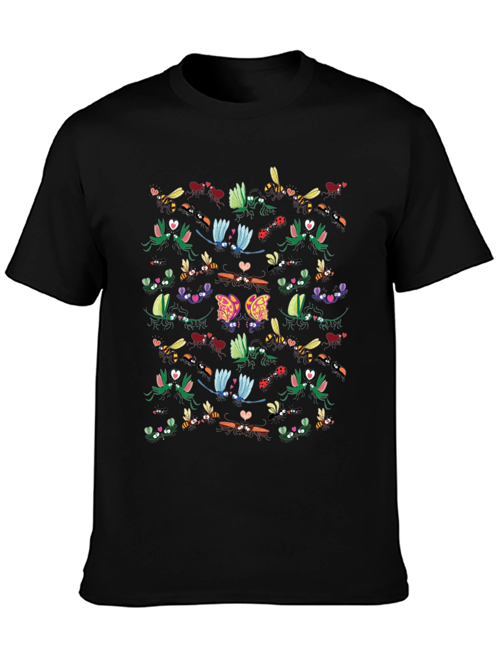 Insect Love Graphic Tee - Black Cotton Blend
