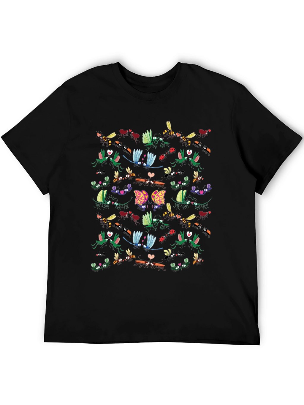 Insect Love Graphic Tee - Black Cotton Blend