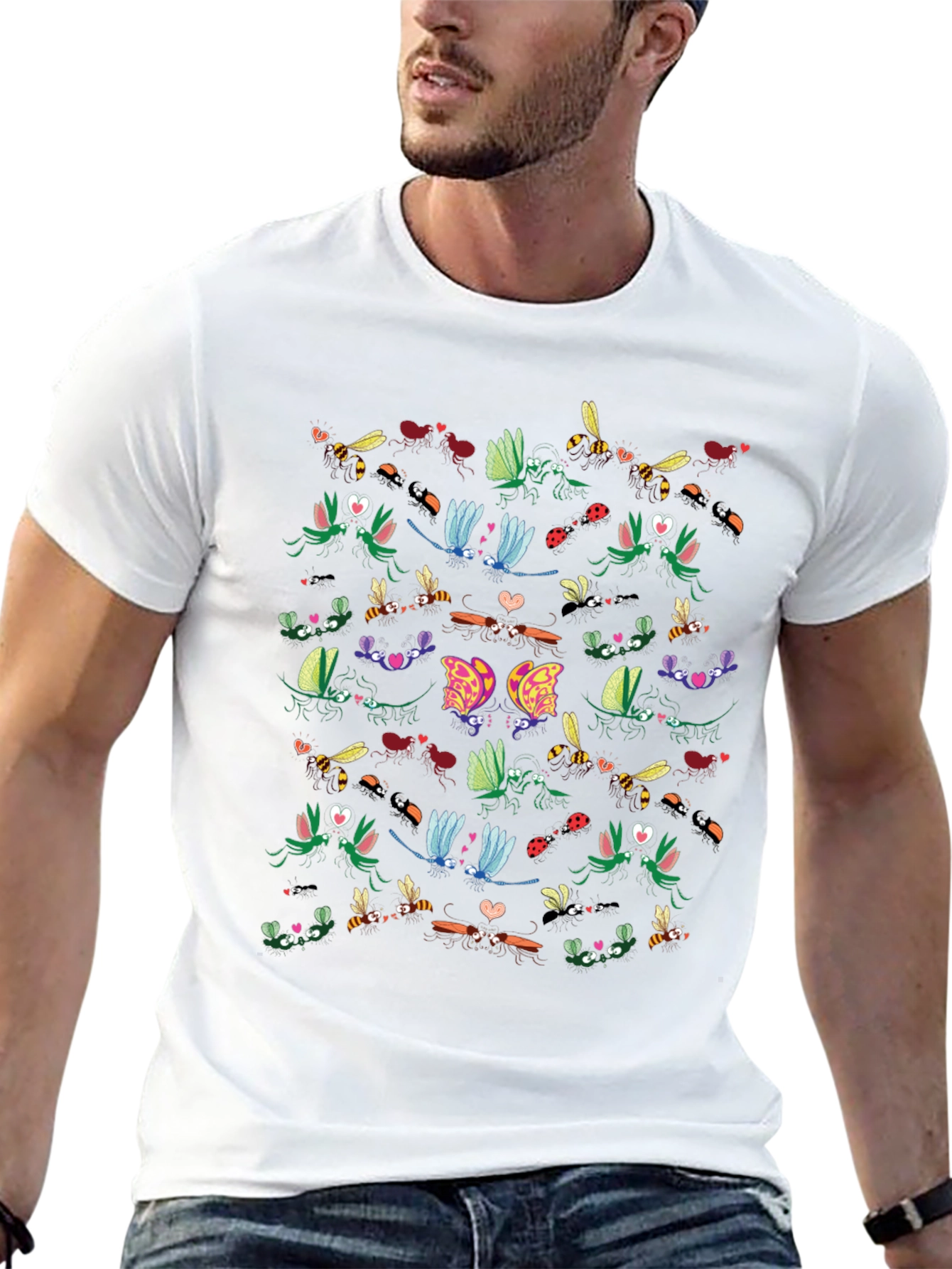 Insect Love Graphic Tee - Black Cotton Blend