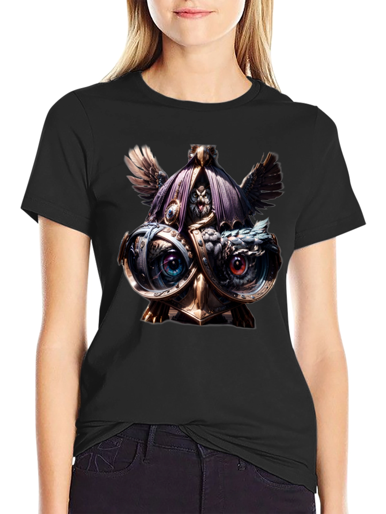 Steampunk Owl T-Shirt - Unique Art Tee