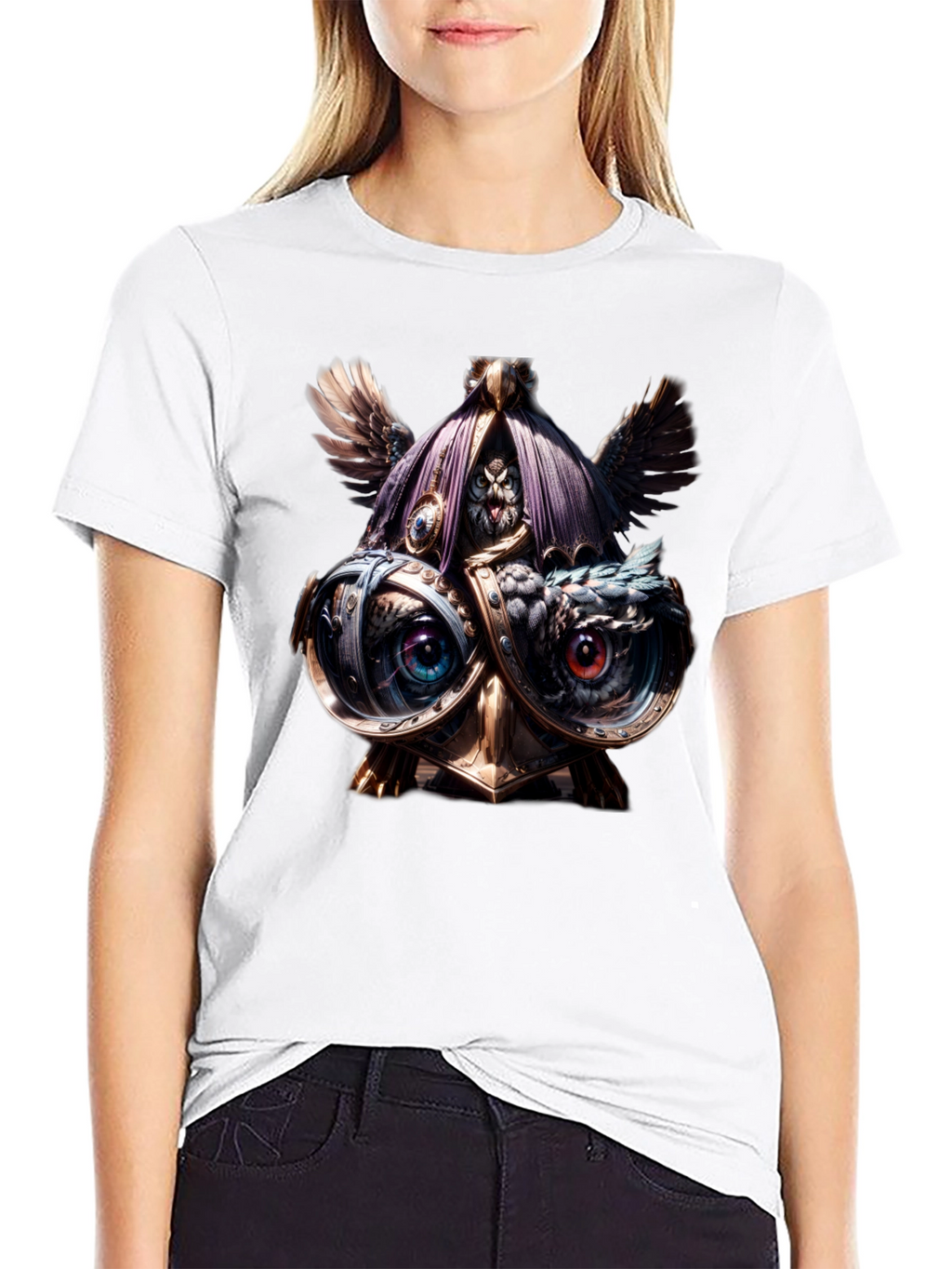 Steampunk Owl T-Shirt - Unique Art Tee