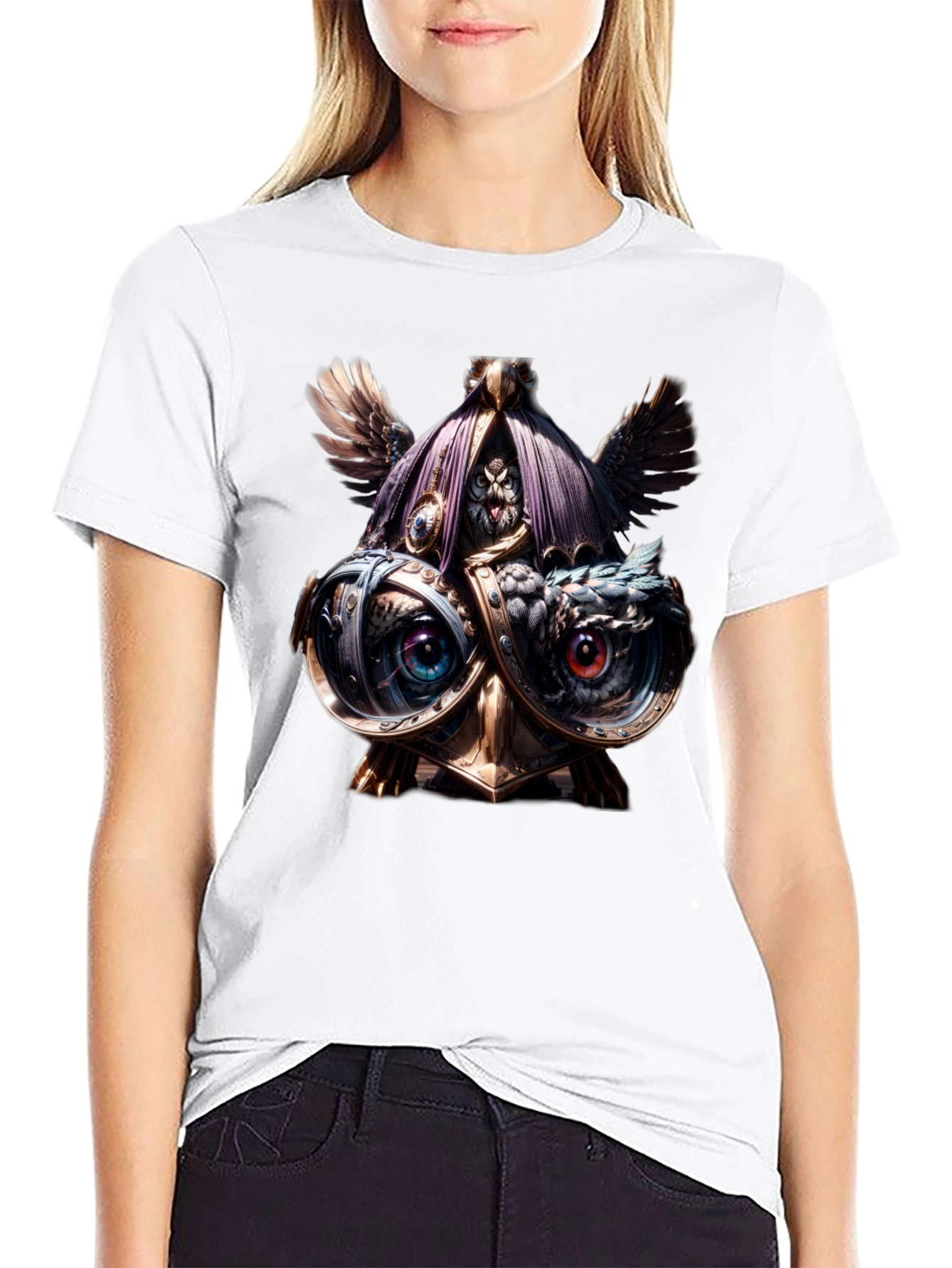 Steampunk Owl T-Shirt - Unique Art Tee