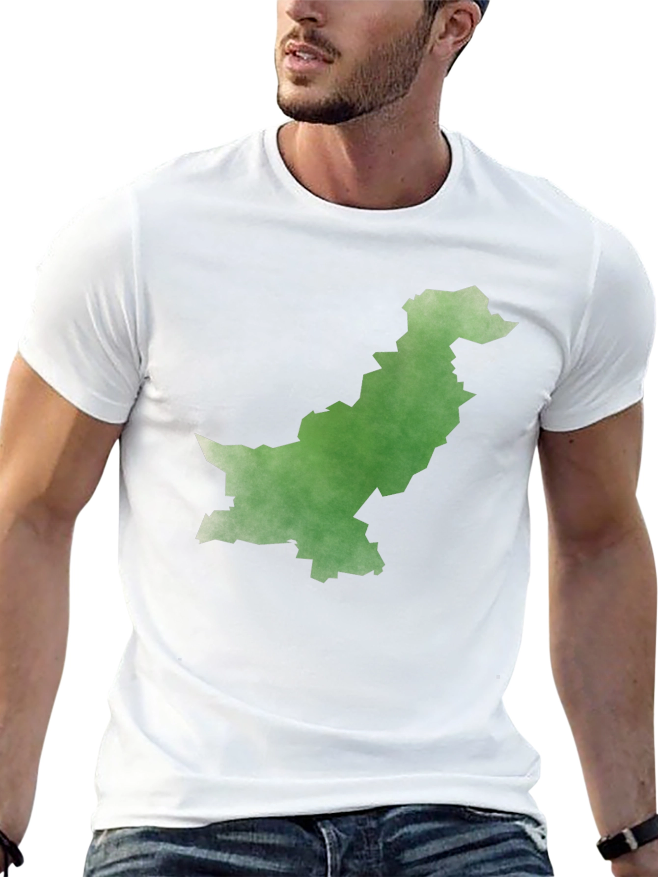 Pakistan Map Graphic Tee - Black Cotton T-Shirt