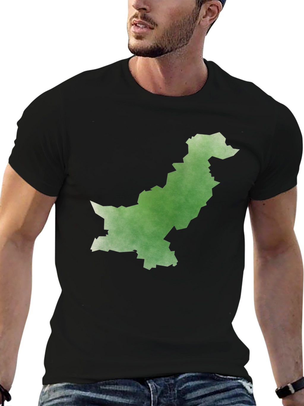 Pakistan Map Graphic Tee - Black Cotton T-Shirt