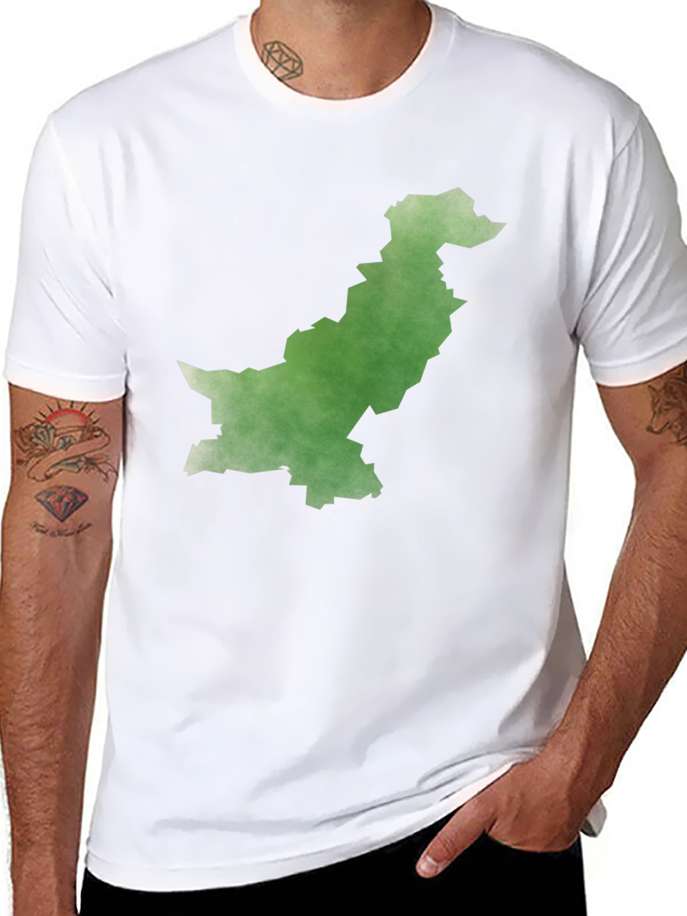 Pakistan Map Graphic Tee - Black Cotton T-Shirt