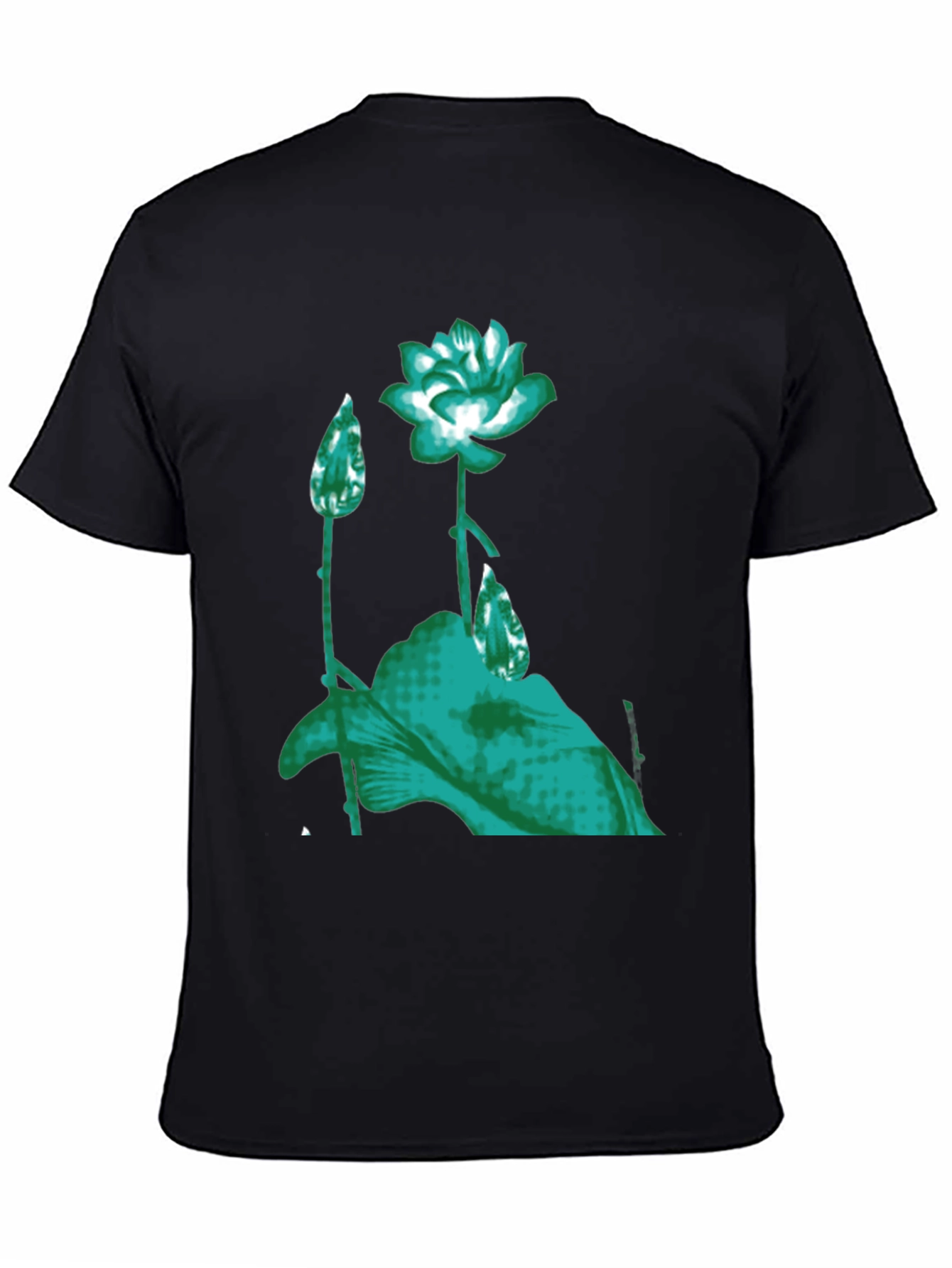 Floral Print Graphic Tee - Black