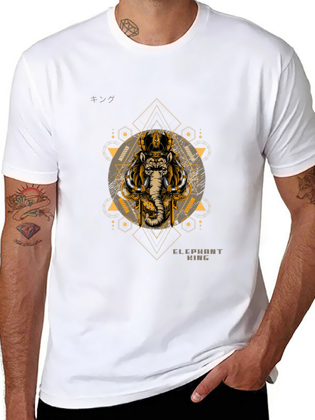 Elephant King Graphic Tee - Stylish Mens Black T-Shirt
